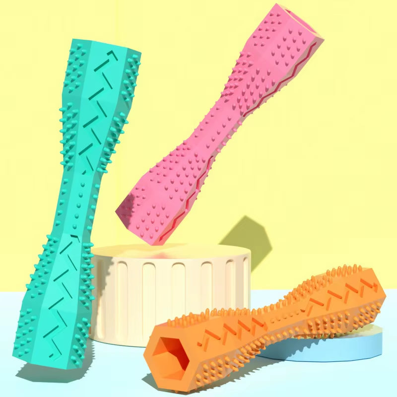 Durable Dog Chew Toy Stick Dog Toothbrush Soft Rubber Tooth Cleaning Point Massage Toothpaste Pet Molar Teeth Cleaning Tool