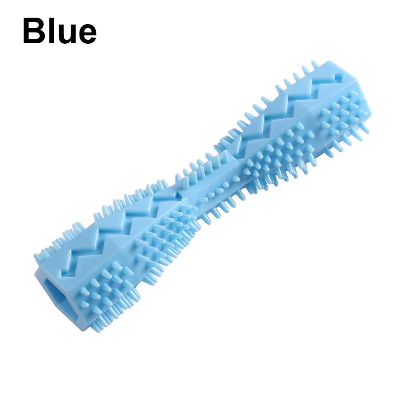 Durable Dog Chew Toy Stick Dog Toothbrush Soft Rubber Tooth Cleaning Point Massage Toothpaste Pet Molar Teeth Cleaning Tool